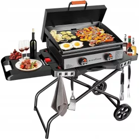    Преносима количка за барбекю GFTIME - Съвместима с Weber Q1000 и Blackstone