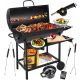  ГРАДИНСКА СКАРА НА ДЪРВЕНИ ВЪГЛИЩА НА КОЛЕЛА, РАФТОВЕ, СКАРА ЗА БРИКЕТИ BBQ, GRILL&CHILL
