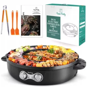    Кръгла електрическа настолна скара с тенджера 2в1 SILVERCREST 1800W