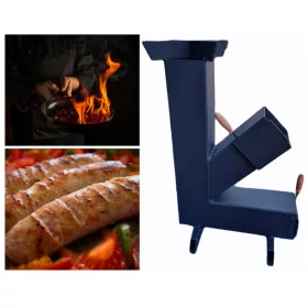    Ракетна печка градинска скара печка туристическа печка 100х100х2мм