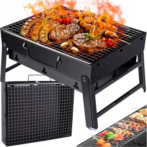  GRILL TRAVEL ТУРИСТИЧЕСКИ ПРЕНОСИМ НА ДЪРВЕНИ ВЪГЛИЩА КЪМПИНГ СГЪВАЕМ КУФАР