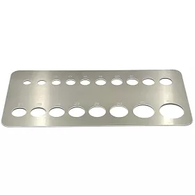    Плосък метален калибратор с 18 отвора за меки плодове - от 14 до 40 мм