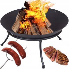    ЧУГУНЕНО ГРАДИНСКО ОГНИЩЕ 80см ЗА СКАРА, ЛАГЕРЕН ОГЪН, ПИКНИК