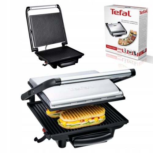  Tefal Contact, Panini, Сгъваема електрическа скара Мултифункционална електрическа скара 2000 W Сребристо/Сиво 2000 W