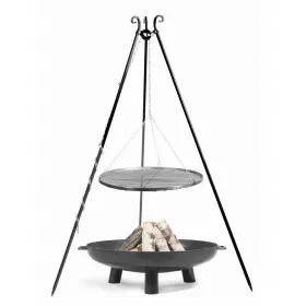    СТАТИВ ГРАДИНСКА СКАРА ЧЕРНА СТОМАНА 80СМ + ГРАДИНСКИ ОГНИЩ БАЛИ 80СМ