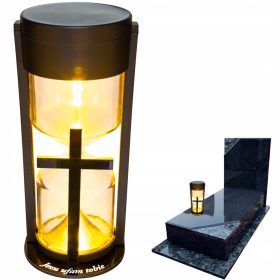   Соларен LED фенер за гроб - Естетика и уважение към традициите със златен кръст