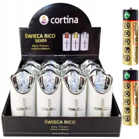   LED Свещи RICO 12,5cm с Червен Пламък на Батерии - Комплект от 12 Броя