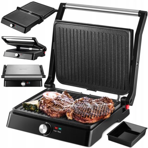 ПАНИНИ САНДВИЧ ГРИЛ ТОСТЕР СГЪВАЕМ ЕЛЕКТРИЧЕСКИ ГОЛЯМ 2200W