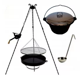    Решетка за грил Неръждаема стомана 45 барабана Чугунен казан 8 л Капак Черпак