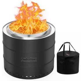    Градинско огнище без дим от неръждаема стомана Onlyfire 50 см черно