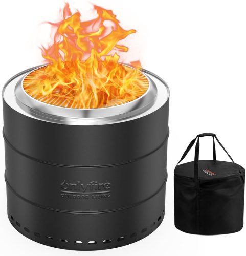  Градинско огнище без дим от неръждаема стомана Onlyfire 50 см черно