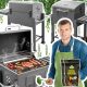  Градинска скара с капак, масичка, чугунена масивна решетка + 4 кг въглища