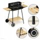  Голям градински грил на дървени въглища на колела Rotisserie 3x рафтове Premium Grill
