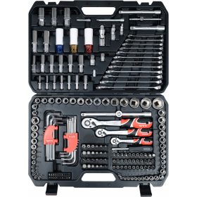    Комплект инструменти YATO, вложки, куфар с инструменти 1/4", 3/8", 1/2", 198 бр.
