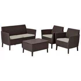    Комплект градински мебели от пластмаса Keter, бежов, 4 части.