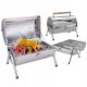  СКАРА преносима туристическа градинска BBQ малка на дървени въглища 38x30 неръждавейка