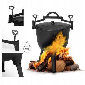    Чугунен Котел Ловен Гърне Унгарско Печено 10L за лагерен огън на скара