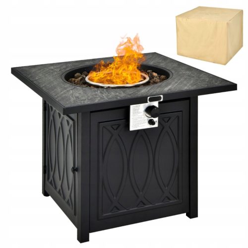  Маса за газова камина 14.65kW за тераса градина балкон 81.5 x 81.5 x 63 cm