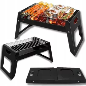    ГРАДИНСКИ ТУРИСТИЧЕСКИ ГРИЛ ПРЕНОСИМ КУФАР С ДРЪЖКА ПРЕНОСИМ ГРИЛ