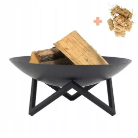    Градинско огнище 80 см Стомана 3 мм топлоустойчива скара лагерен огън