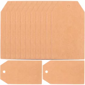    200 броя светлокафяви хартиени етикети с отвори за окачване