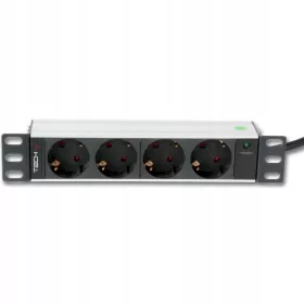    Разклонител Techly Rack 10 1U 250V/16A 4xSchuko, 1.8m