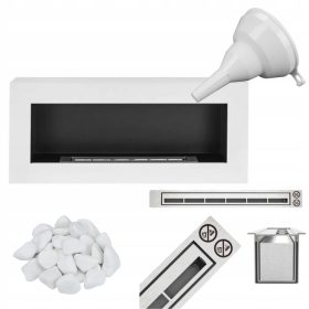   Биокамина BOX 900x400 структурна бяла – дизайнерска, безопасна и ефективна