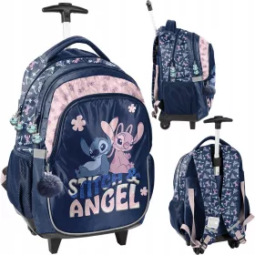   Ученическа раница на колела Stitch And Angel с високо качество и отражателни елементи