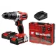  Einhell TE-CD 18/2 18 V 2x2Ah акумулаторна бормашина + 64 аксесоара