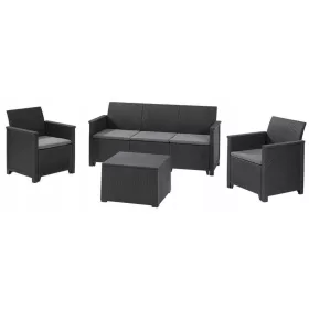    Комплект градински мебели Keter от черна пластмаса, 4 части