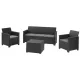  Комплект градински мебели Keter от черна пластмаса, 4 части