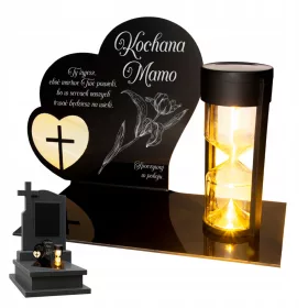   Соларен фенер за гроб "Вечна светлина" с LED и гравиран надпис за мама