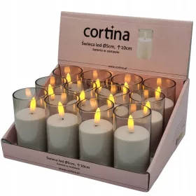   12x LED Свещи с Ефект на Горящ Пламък, Батерийни, 10x5cm