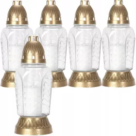   Стандартен стъклен фенер Bispol 4081 със сменяема свещ - прозрачен, пакет от 5 броя