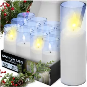   LED Свещи с Ефект на Пламък за Декор и Безопасност, Височина 15см, Пакет от 12