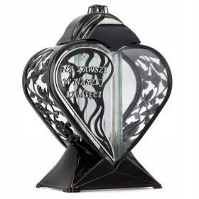   Запалка "Сърце I AP" със Сребърно-Черен Надпис и Елегантна Декорация