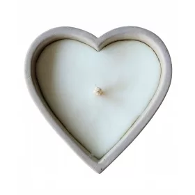   Керамична свещ-сърце в имитация на бетон, висококачествена парафин