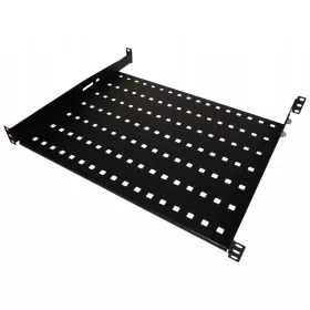    Alantec 19" 1U фиксиран рафт, дълбочина 650 мм, черен