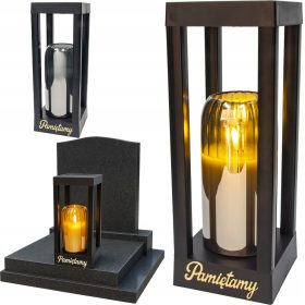   Соларен LED Фенер за Гроб "Паметяме" - Двуцветна, Екологична Вечна Лампа