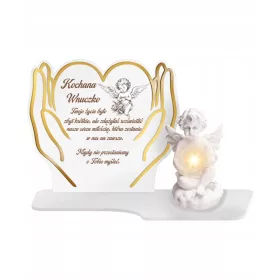   Премиум Вечен Фенер XL 18 см с LED Ангелче за Паметник