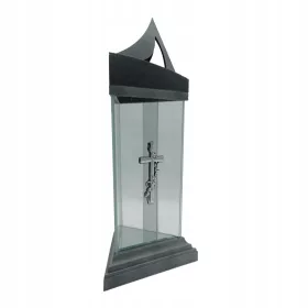   Геометричен стъклен фенер "Триъгълник" - 36 × 17 cm