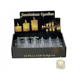   LED Tealight Свещи в Комплект от 24 Броя, 4 x 3,5 см с Дисплей
