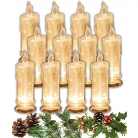   LED Свещи за Лампиони и Декорации, Височина 24 cm - 12 Броя