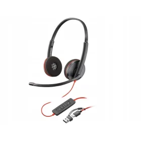    Слушалки Poly Blackwire 3220 USB-C с капаче за уши