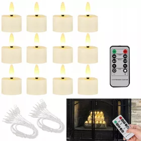   Зареждащи се LED свещи с дистанционно управление, комплект от 12 парчета
