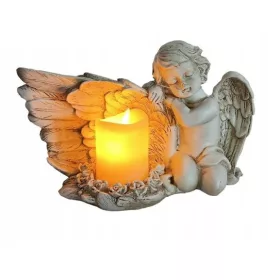   Фигурка на Ангел с LED Свещ - Идеален Подарък и Уют за Вашия Дом