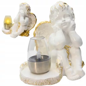   Соларна Фигура "Златен Ангел" с LED Осветление за Гробище