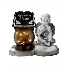   Фигурка Ангел със Соларна LED Лампа за Гроб – Вечен Призрак на Спомена