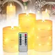 Безпламъчни LED свещи с реалистичен ефект и дистанционно, 3 броя
