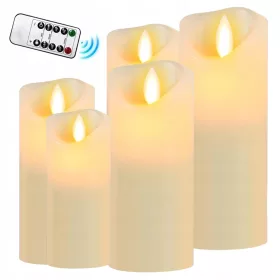   LED Свещи с Реалистичен Ефект на Пламъци и Дистанционно Управление - Идеални за Всякакви Празненства